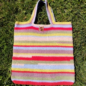 Torba ręcznie robiona z bawełny w kolorowe pasy
