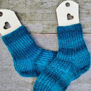 Skarpety wełniane ręcznie robione wzór ściągaczowy